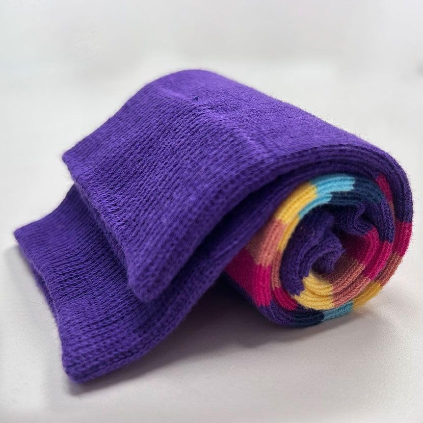 Image of VIKITA Girls Ankle Socks 3 pairs set in Summer winter Rainbow Stripe Christmas socks for little kids 4T, SF5009