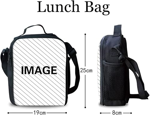 Miniatura 5 de Mochila para niños con lonchera y estuche 3 en 1, Soccer Galaxy Space Personalizar Nombre, Mochilas Daypack