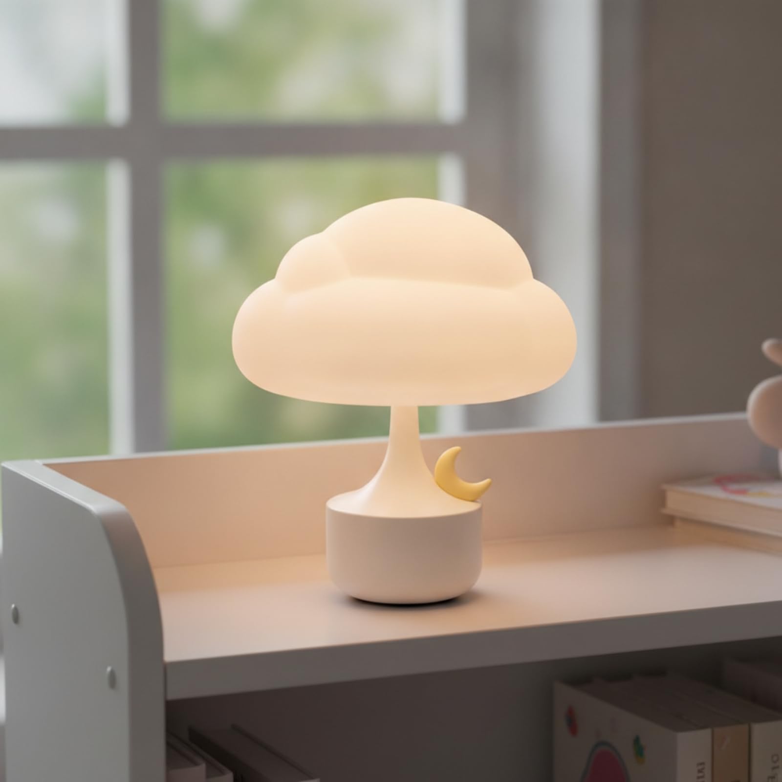 Luz Nocturna Giratoria Lámpara de Mesa Lámpara de Noche Lámpara de Silicona Lámpara con Pantalla de Silicona Desmontable y Base Firme