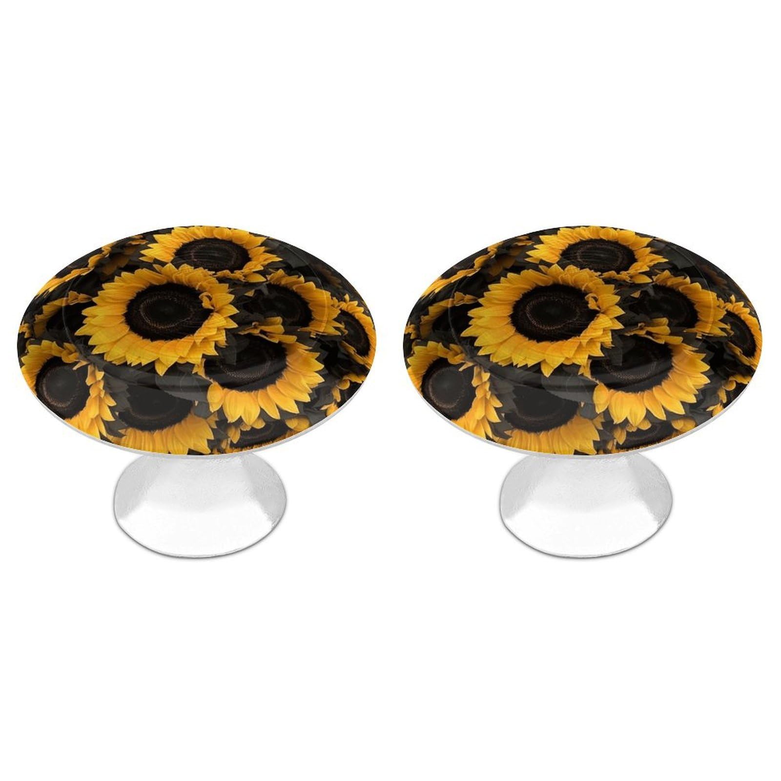 Btcowzrv Style A Bouquet Of Black Sunflowers 2 Pack Cabinet Knobs Drawer Pulls