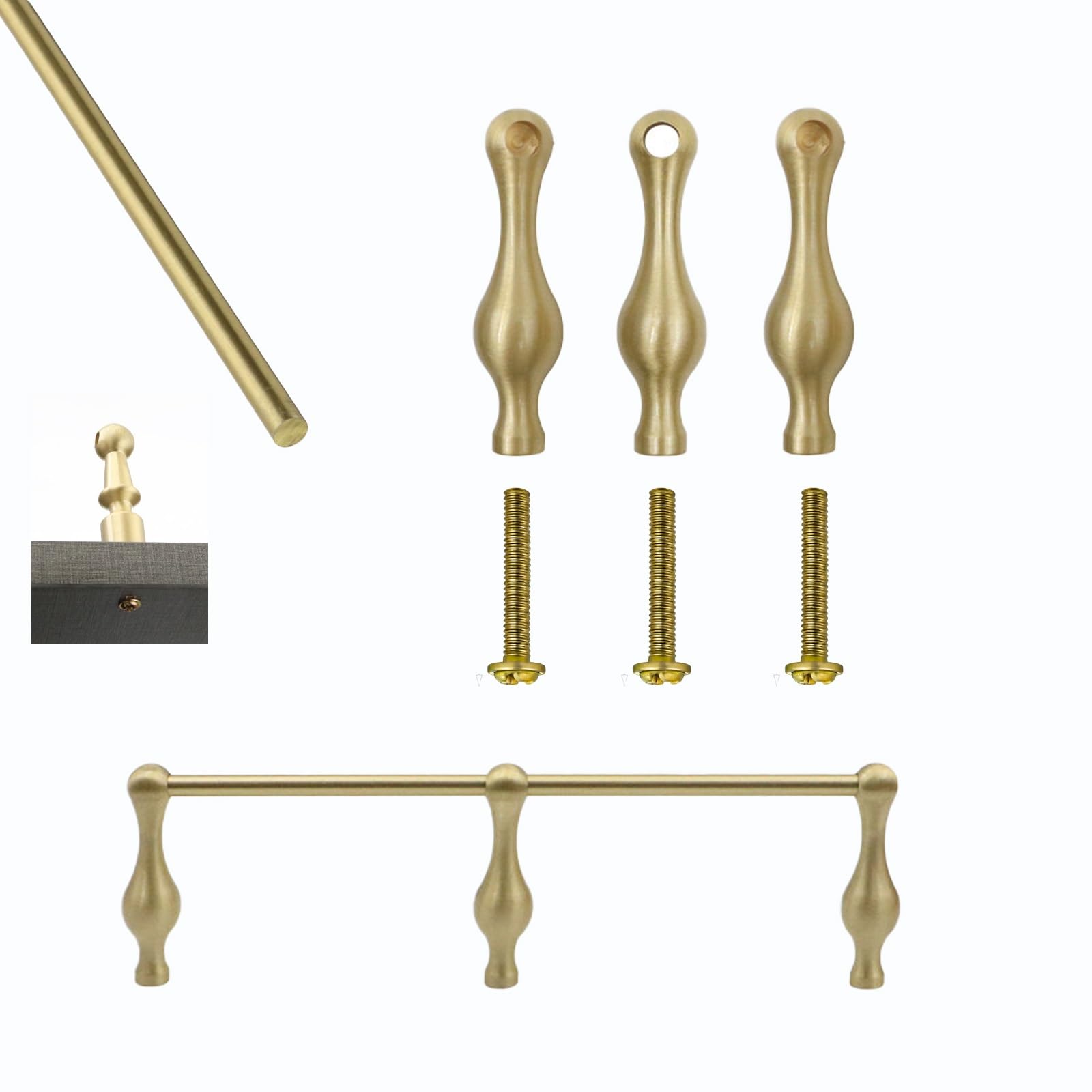 Messing Regalgeländer Set, Massivmessing Schutzleiste für Küche Bücherregal