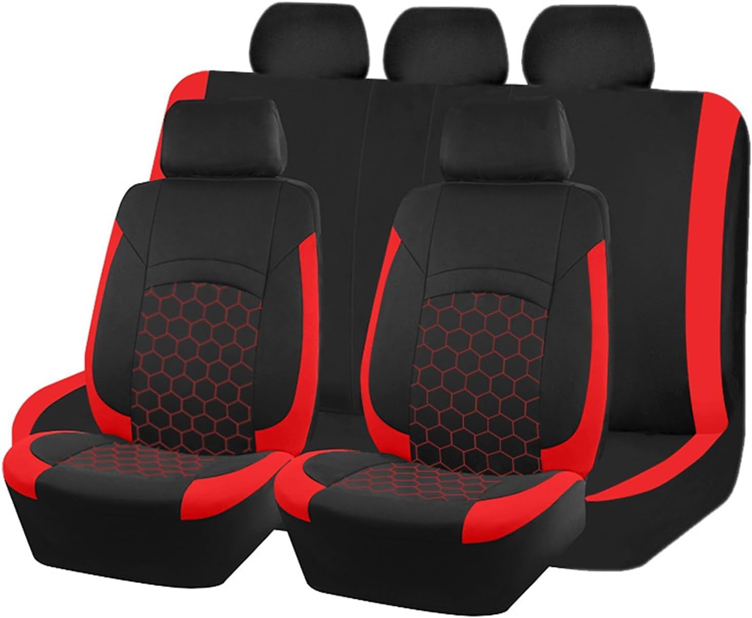FGHGX 9 pcs Car Seat Covers for Infiniti JX EX FX M-Sedan, Car Seat Protectors Soft Car Seat Cover Full Set Comfortable Front Rear Protection Covers,Red