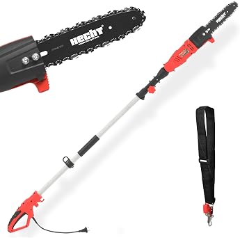 Hecht Electric Pruner 971 W Branch Chainsaw Professional Pruning Saw Telescopic Chainsaw includes Carry Strap 750 watt blade length 24 cm working height up to approx. 4 m
