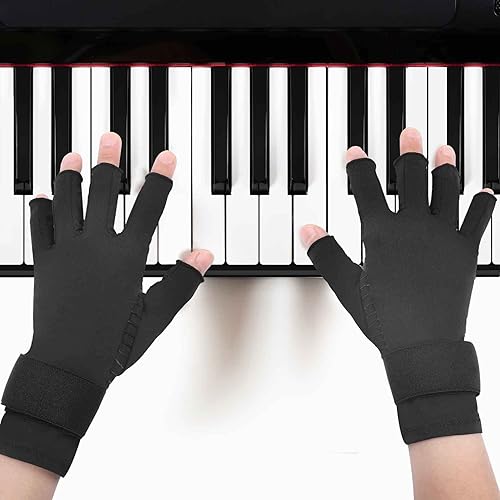Miniatura 6 de Tikaton Guantes de compresión para artritis con infusión de cobre con correa de muñeca para dolor de mano, túnel carpiano, tendinitis, se adapta a