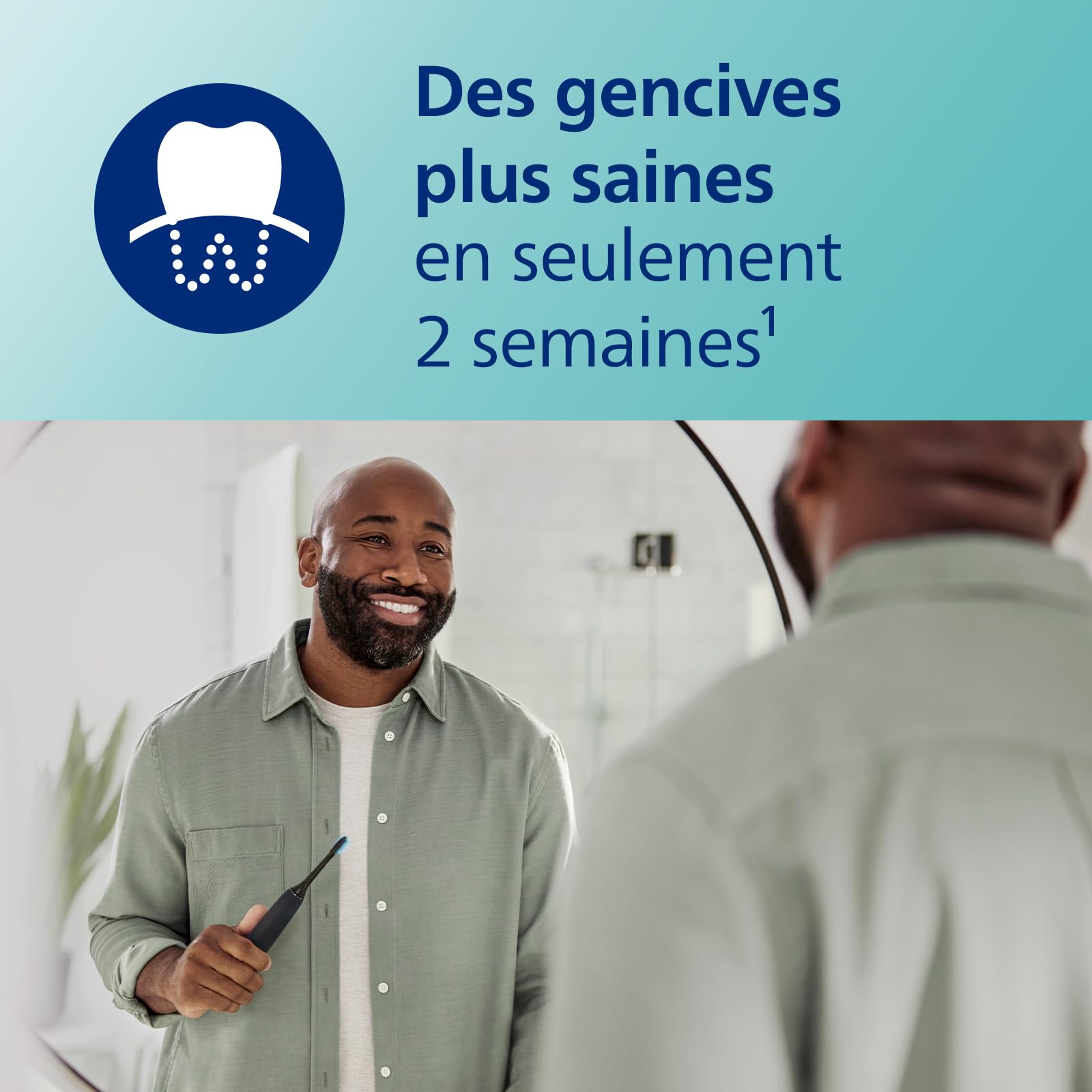 Philips Sonicare ProtectiveClean 5100 - Brosses à dents électriques avec 3 modes de brossage, capteur de pression, minuterie et étui de voyage, blanc et bleu, Lot de 2, modèle HX6851/34