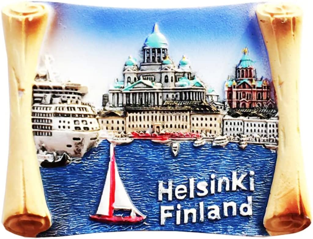 Helsinki Finland Helsinki Magnet Fridge Refrigerator Magnet Decoration Sticker Souvenir Resin Crafts Kitchen Whiteboard