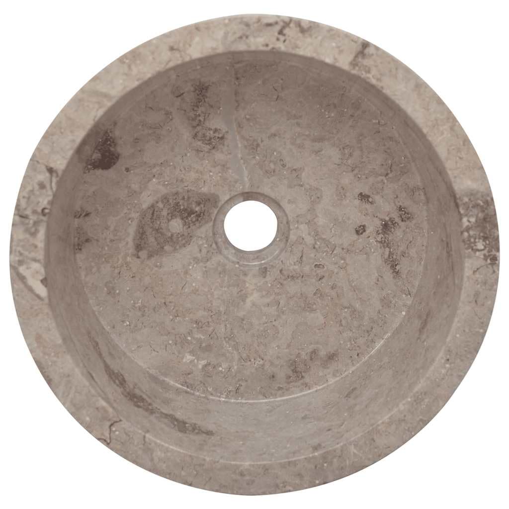 vidaXL Lavabo Lavamanos Inodoro Aseo Cuarto de Baño Cuenca Fregadero Hogar Casa Muebles Mobiliario Decoración Elegante Gris Mármol Ø40x15 cm