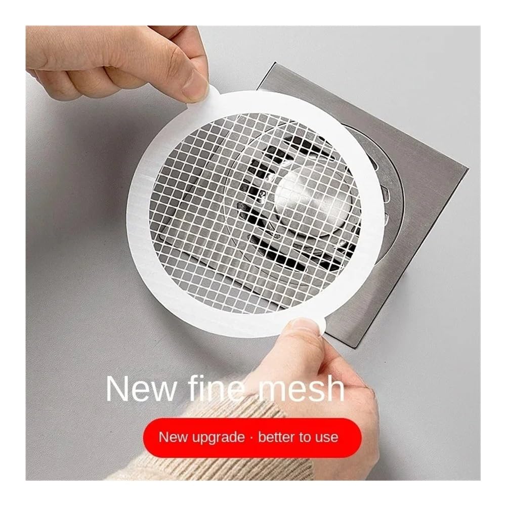 Filtro desechable antibloqueo adhesivo de drenaje de suelo de malla para recoger el pelo, tapón de drenaje de ducha, cocina, baño, fregadero bloqueador (rotundidad, 20 unidades)