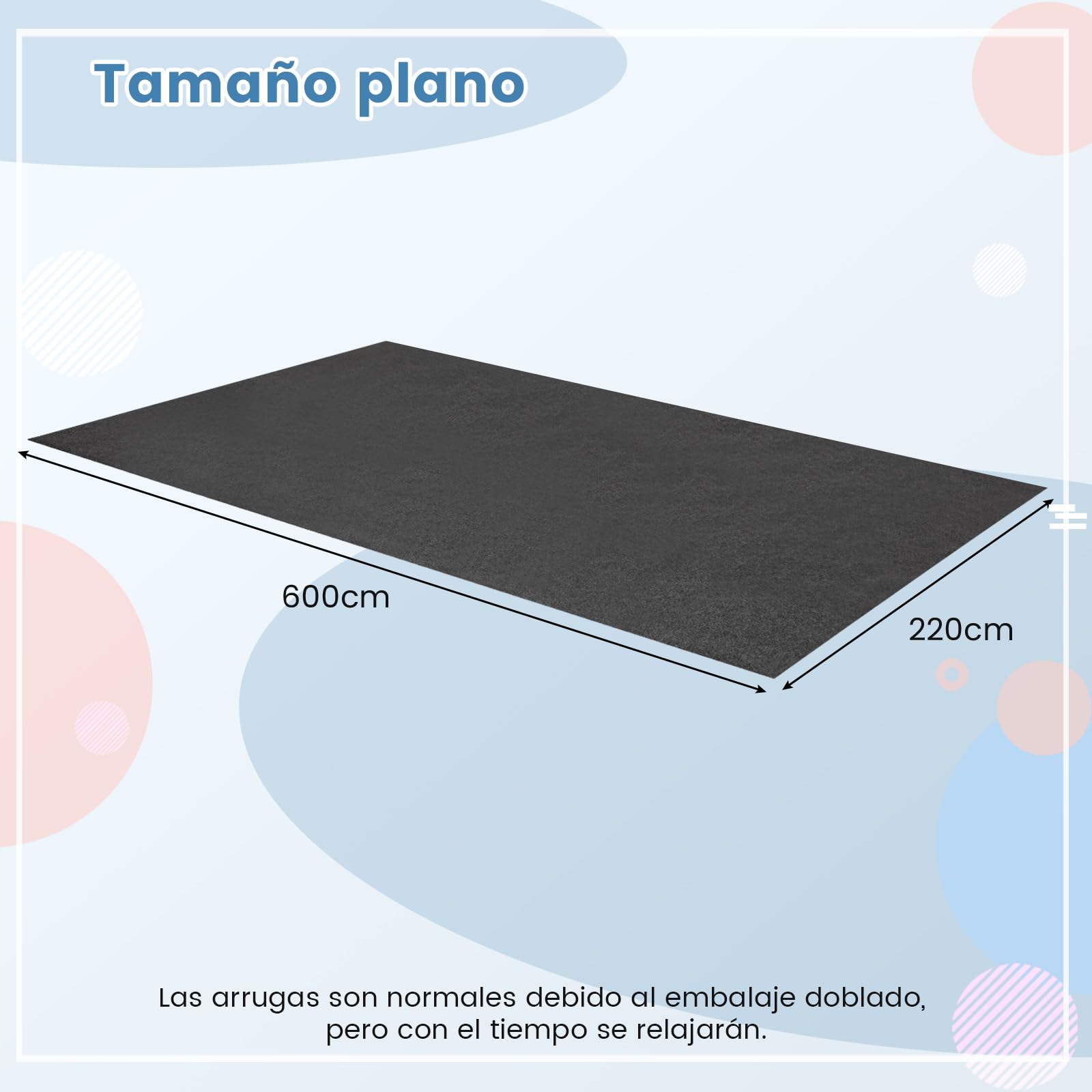 COSTWAY Tapete para Suelo de Garaje, Alfombra Absorbente para Derrames de Aceite, Alfombra de Piso Reutilizable y Lavable para Garaje, Incluye Cinta Adhesiva de Doble Cara (600 x 220 CM)
