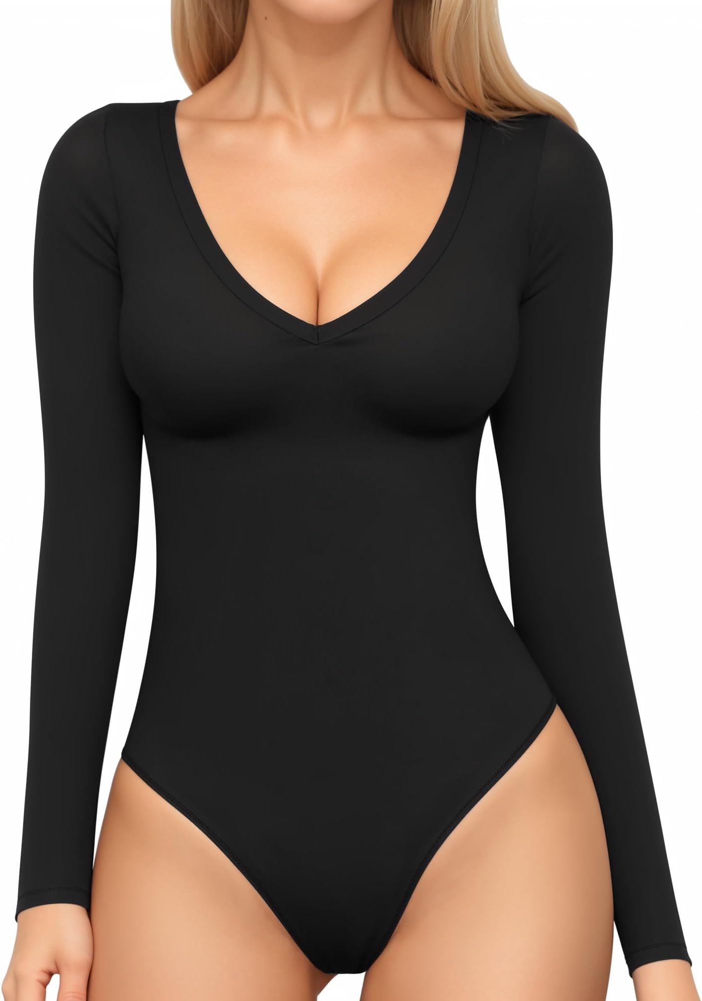 Women's Long Sleeve Short Sleeve Bodysuit Sexy V Neck Body Suits Fitted Fall Going Out Tops