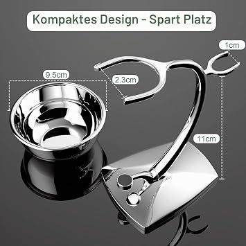 Deluxe Chrome Shaving Stand with Bowl ...
