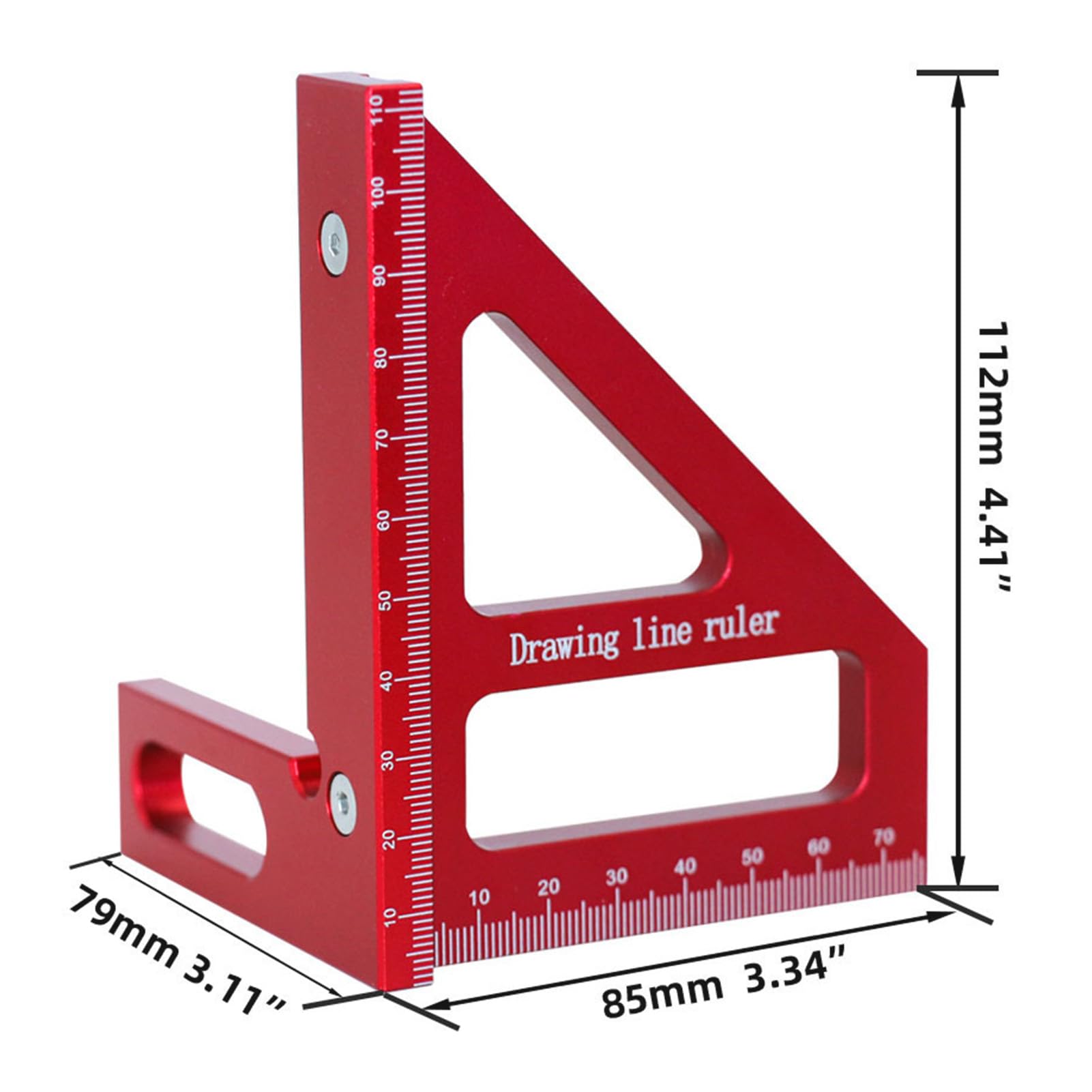 MRKU Righello di misurazione multiangolo 3D, Squadra goniometrica per la Lavorazione del Legno, Strumenti di misurazione Triangolare a 45 e 90 Gradi