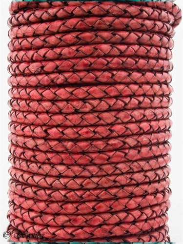 Xsotica Round Bolo Leather Cord 4.0 Mm (Pink Natural, 1 Meter) #TOP12