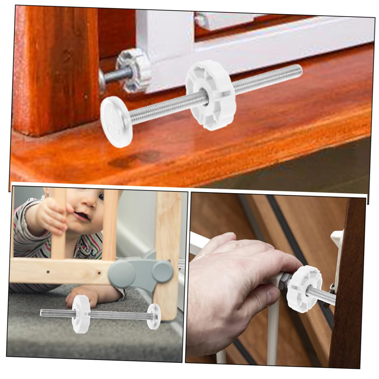 YARNOW 4 Ensembles Pièces De Balustrades De Porte Extra Large Porte Bébé Porte De Sécurité pour Bébé Assorti Accessoires Matériels Quincaillerie Alliage D'aluminium Blanche 5 Pièces * 4