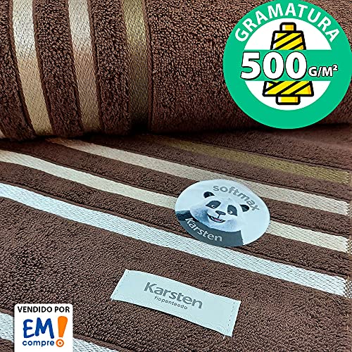 Jogo de Toalhas 4 Peças Banhão Gigante + Rosto Fio Penteado Lumina Karsten - Emcompre