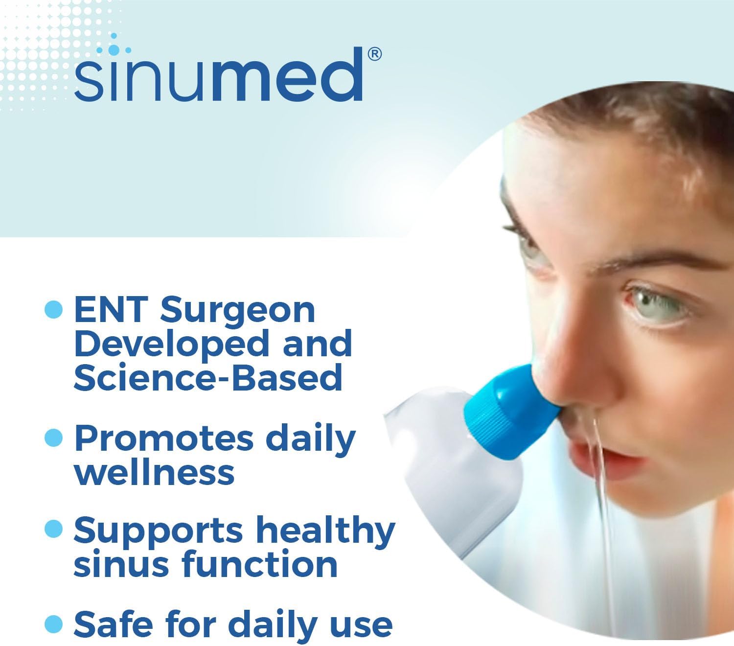 Sinus Rinse, 60PK Nasal Rinse Packets with NAC and Saline, Squeeze Bottle, Alternative to Neti Pot, Helps with Allergy, Congestion, Cold Symptoms