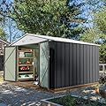 Devoko 8 x 10 FT Outdoor Storage Shed, Metal Garden Sheds & Outdoor Storage Clearance, Large Tool Shed Outdoor with Single Lockable Door for Patio Lawn Backyard (Gray)