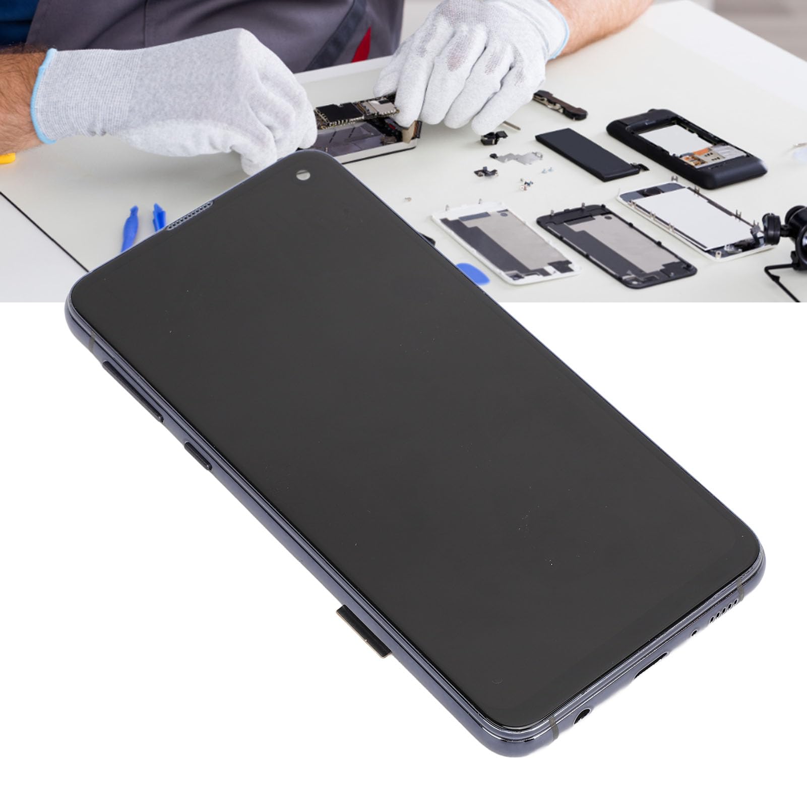 EIMSOAH Zestaw do Wymiany Ekranu Digitizer Wyświetlacza LCD do Telefonów S10E z Wyraźnymi Kolorami i łatwą instalacją dla Techników