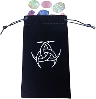 Bolsas de Sacos de Tarô, Saco de armazenamento de cartão de tarô com cordão, Bolsa de dados e cartas de tarô de 3,93 x 7,08 pol. Bolsa de tarô bordada para jogo de tabuleiro para entusiastas Gonipol