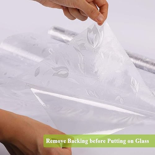 Miniatura 8 de Película decorativa de tulipán, sin pegamento, película de privacidad esmerilada, película de puerta de vidrieras, reflectante estática, control de