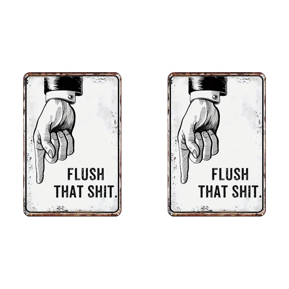 Humorous Toilet Signs Metal Tin Wall Decor 30x40cm Vintage Bathroom Art Plaque Wall Art for Home and Restroom