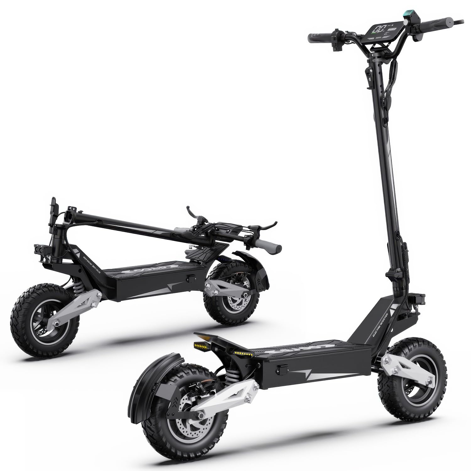 T10 Adult Electric Offroad Commuter Scooter - 30 MPH Fastest, 900W, 30-Mile Long Range, 11" Off-Road Tires, 48V 13.5Ah Battery, UL2272 Certified