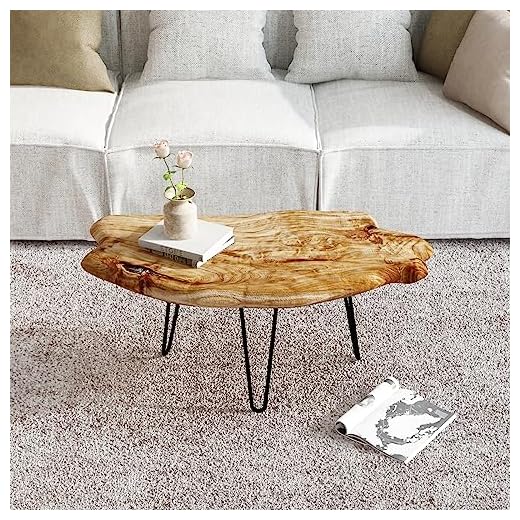 WELLAND Live Edge Cedar Wood Coffee Table