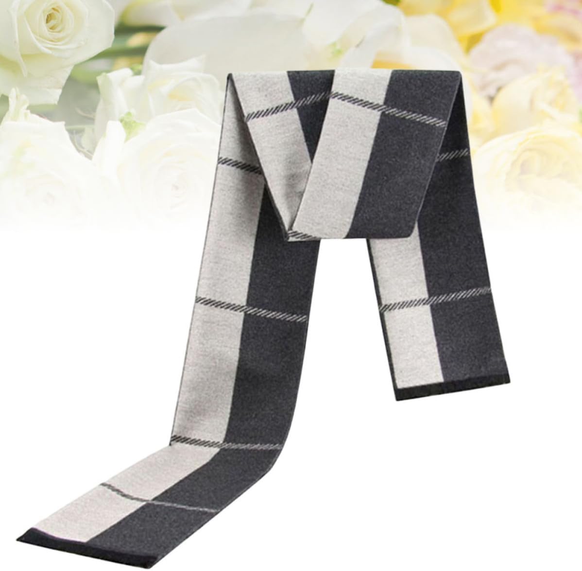 Men's Imitation Cashmere Plaid Warm Scarf, Fashion Neck Wrap