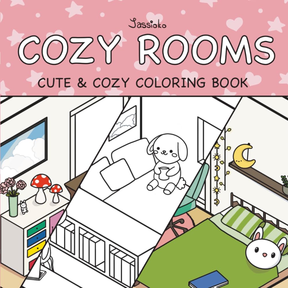Cozy Rooms: Cute & cozy coloring book