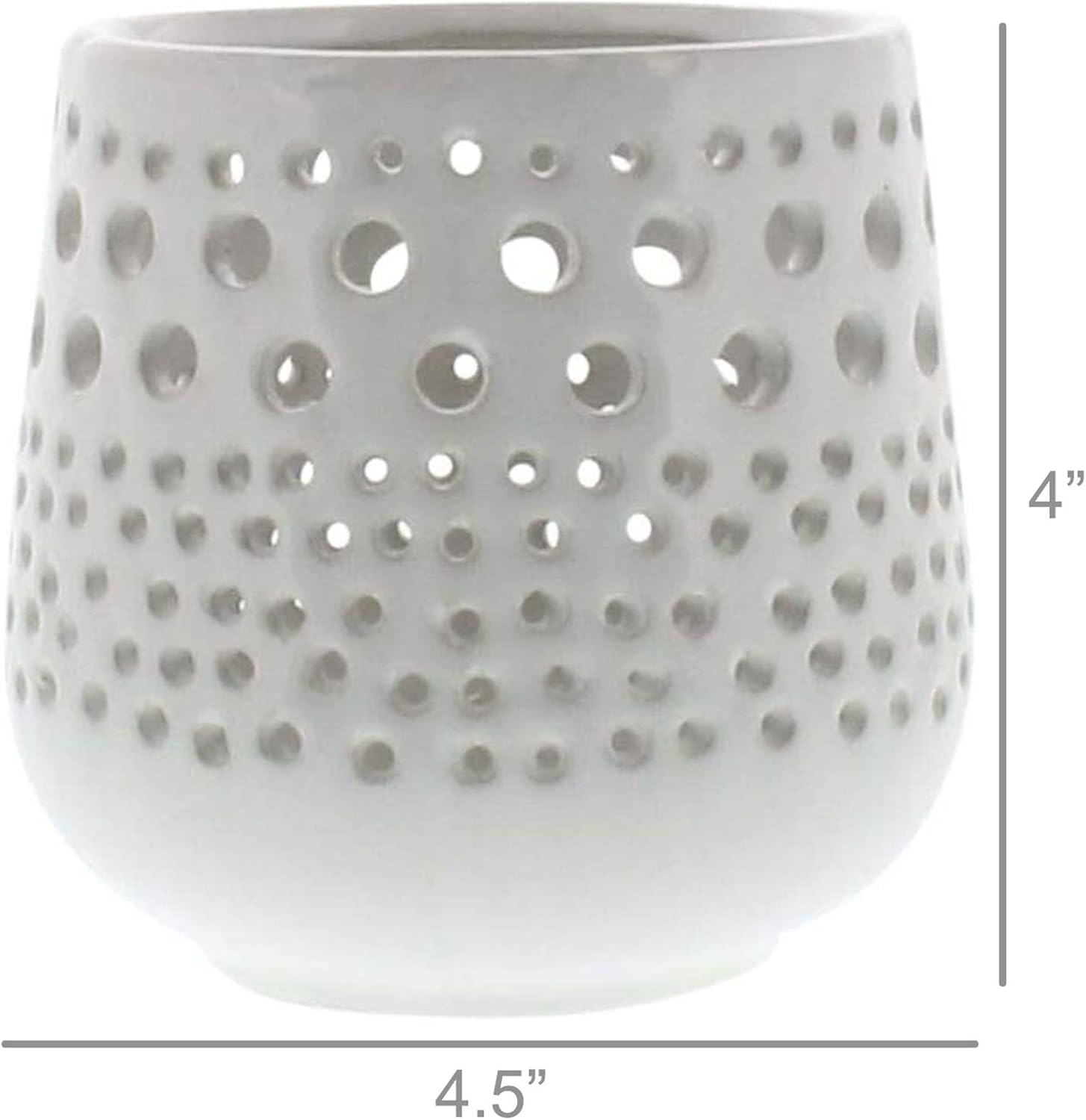 White Ceramic Tabletop Hurricane Votive Holder