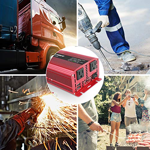 Yinleader Power Inverter 1500W Dc 24V To 110V/120V Ac W/2 Ac Outlets And Dual 3.1A Usb Ports For Rv Caravan Truck Laptop Camping (Peak Power 3000 Watt) #TOP3
