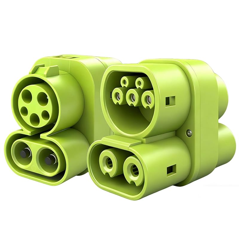 Adaptador para carregador de veículo elétrico CCS1 para CCS2 EVHIKING, 400 A, 1000 V DC e 32 A AC, verde