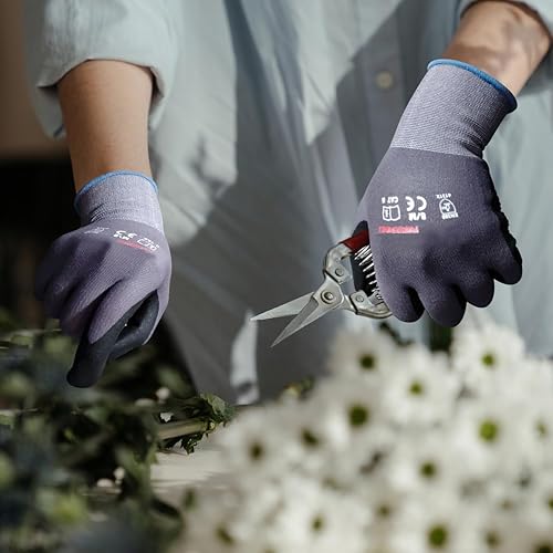 Miniatura 5 de Gasoline Guantes de trabajo de seguridad de nitrilo de microespuma de alta calidad, guantes de nitrilo recubiertos de nailon y elastano calibre 15