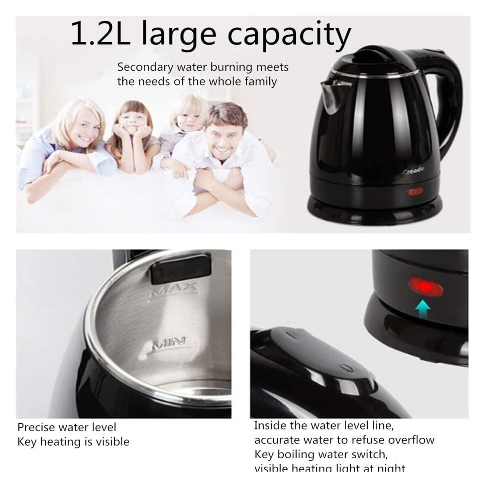 Hervidor eléctrico de café de preparación rápida, hervidor de agua con silbato, autoapagado, autoprotección en seco antiquemaduras, termo de temperatura constante The New