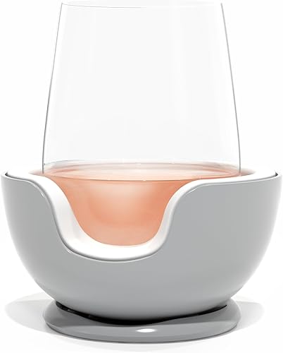 VoChill Enfriador de copas de vino sin tallo  Mantén el frío en tu copa  Nuevo accesorio de vino  Cuna fría separable y recongelable  Enfría