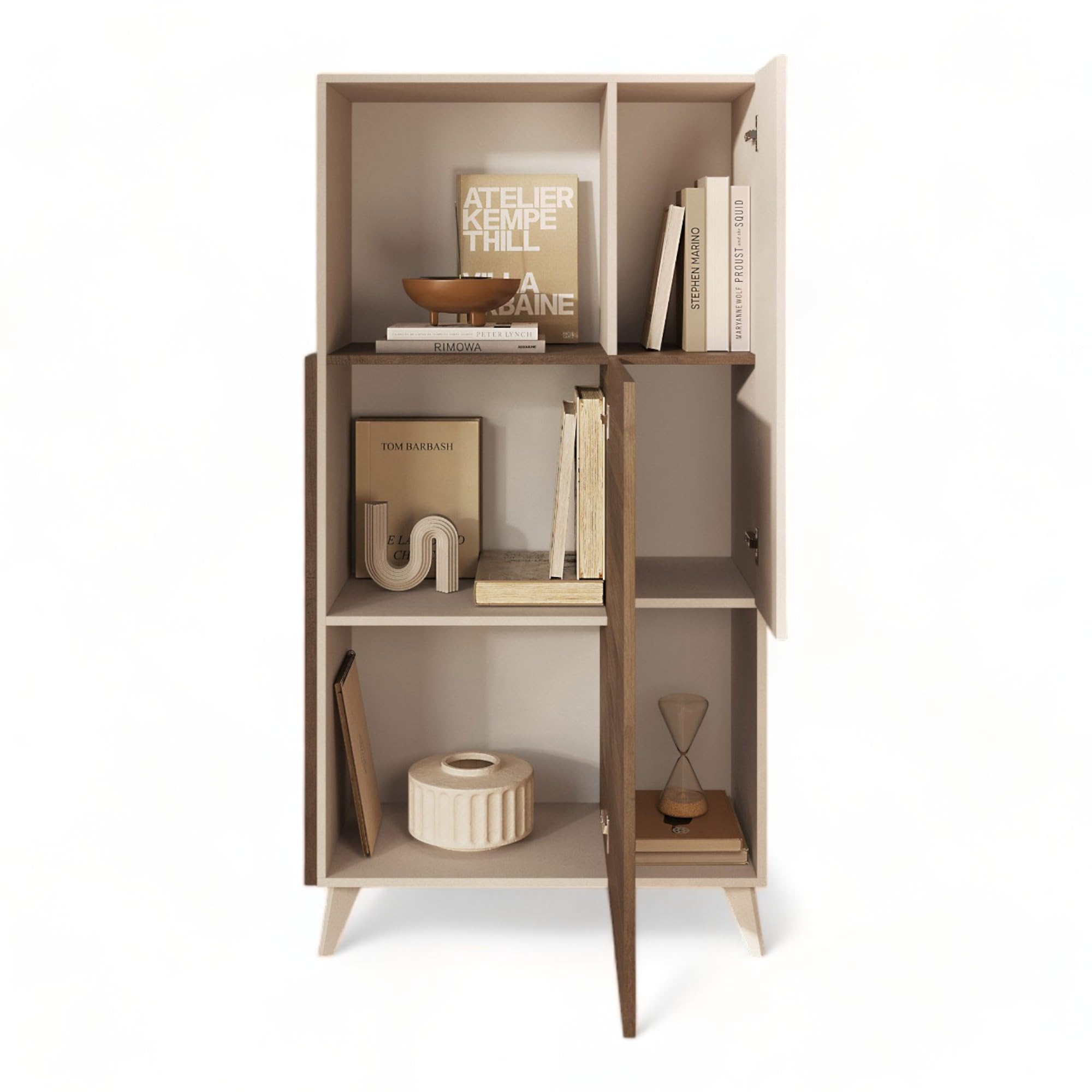Web Convenienza Mobile contenitore a 2 Ante Made in Italy – Credenza Contenitore Collezione Riviera per Soggiorno Cucina Ingresso Sala Mobile Design moderno (Cashmere/Mercure)