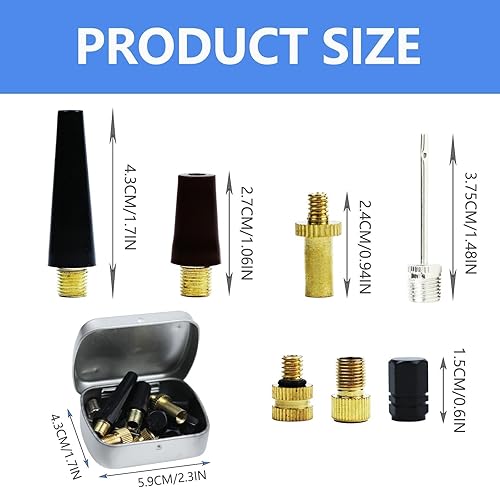 Miniatura 2 de Kit de bomba convertidor de agujas de inflador, adaptador de válvula de bicicleta, convertidor DV AV SV, bomba de baloncesto, bomba de pelota de
