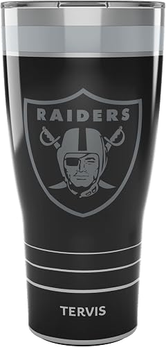 Tervis Traveler NFL Las Vegas Raiders - Night Game Triple Walled Insulated Tumbler Travel Cup Keeps Drinks Cold & Hot, 30oz, Stainless Steel