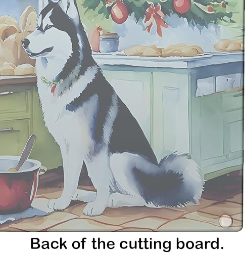 Miniatura 5 de Caroline's Treasures DAC3884LCB Siberian Husky Christmas Cookies Glass Cutting Board Decorative Tempered Glass Kitchen Cutting and Serving Board