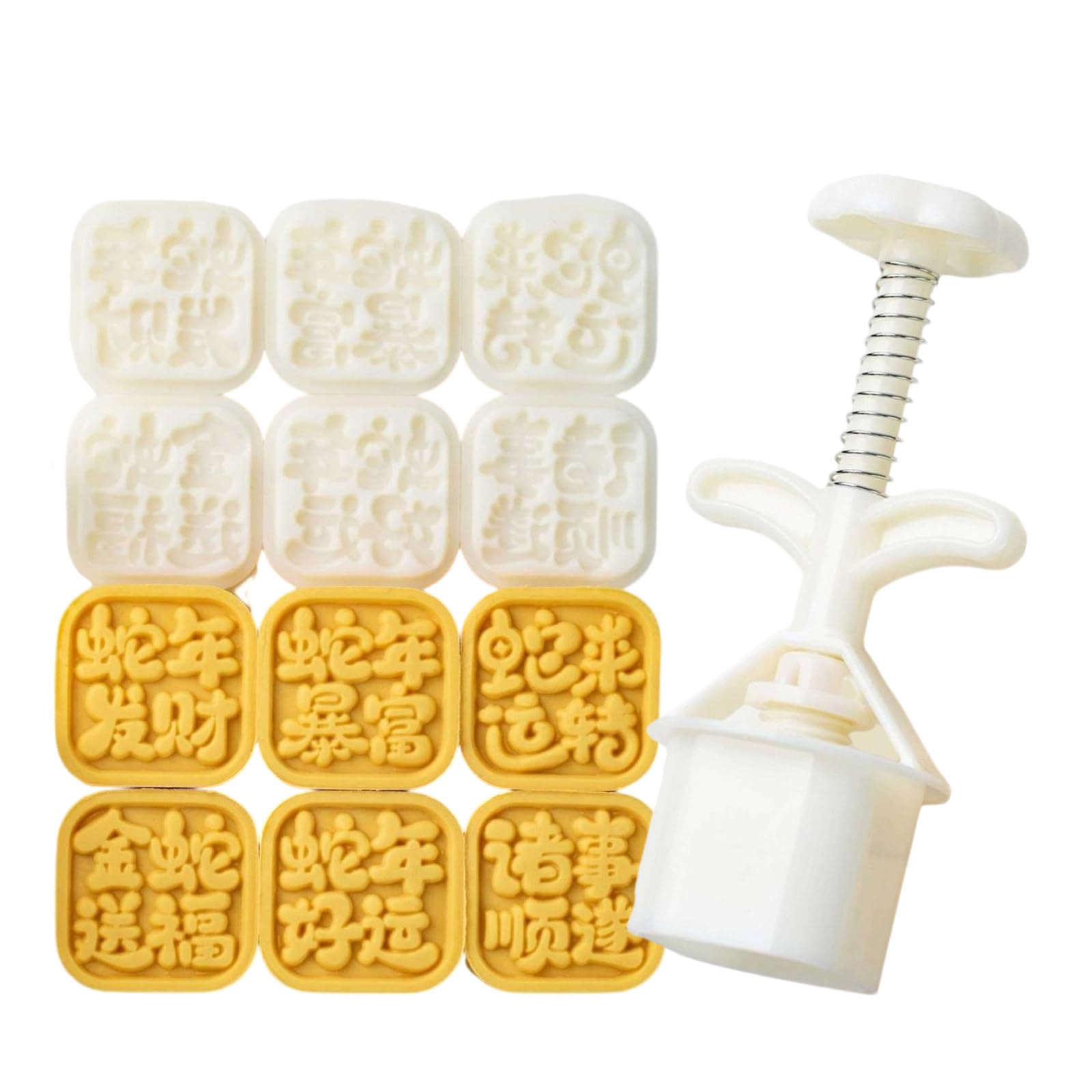 Buxuaaaa Hand Pressure Dessert Molds New Year Cookie Stamp Dessert Maker Snake Year Festival Making Cookie Pastries Tool Maker