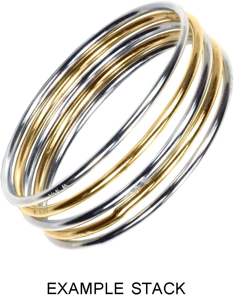 14K Gold Ultra Thin Round Stacking Rings White or Yellow Half Sizes