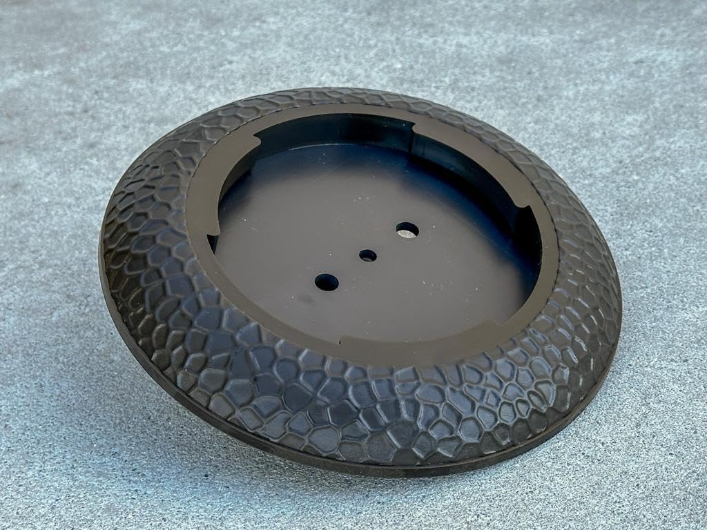 Cemetery Flower Vase with 7" Base Plate Set, Dark Brown, Plastic