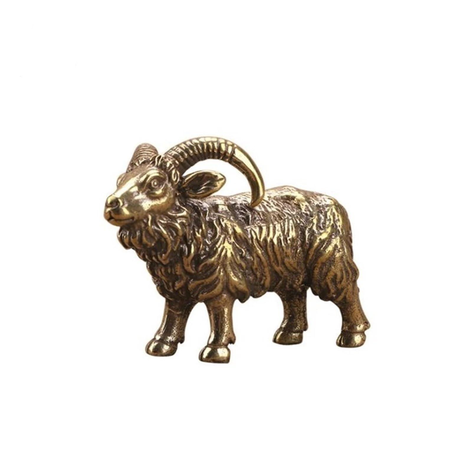 Huolimxun One Color Solid Pure Copper Sheep Miniature Statue Imitation Antique Copper Zodiac Sheep Home Decoration Desktop Small Ornaments
