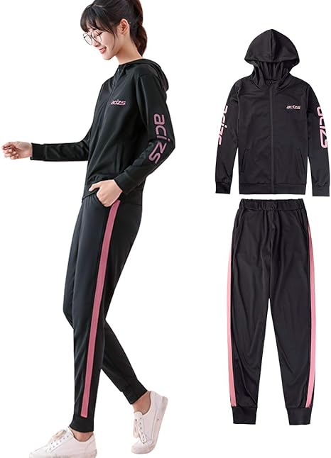 Amazon シュアナウ Surenow スポーツウェア 上下 セット ジャージ パーカー ロングパンツ レディース スポーツ ヨガウェア トレーニングウェア ランニングウェア 通気 速乾 春秋冬 ジャージ上下セット 通販