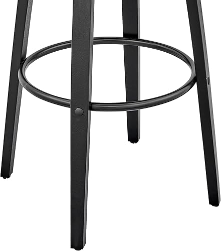 Miniatura 155 de Armen Living Jayden - Taburete de bar moderno giratorio de piel sintética gris y madera de nogal de 26 pulgadas para encimera de isla de cocina