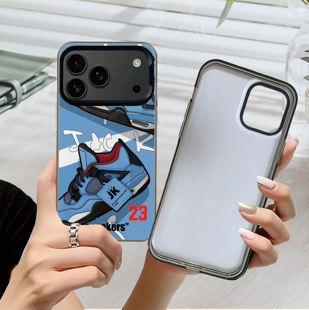 Sports Shoes Brand Phone Case Compatible with iPhone 17 Pro Max Case, Cool Ins Off Classic Sneakers White or Black Label Aesthetic Non-Slip Shockproof Drop Protection Cover - Image 4
