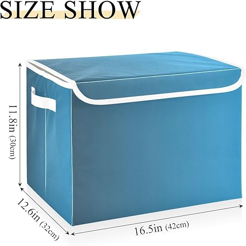 Miniatura 3 de GAIGEO Contenedores de almacenamiento de tela degradada azul con tapa, organizadores de armario y contenedores de almacenamiento, almacenamiento y