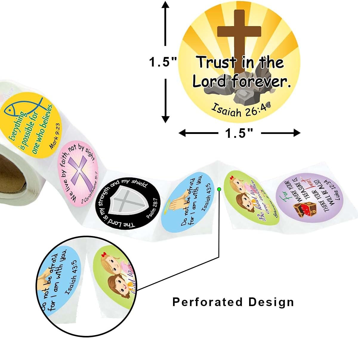 Fancy Land Christian Bible Verse Stickers for Kids Scripture Sticker 200PCS image 2