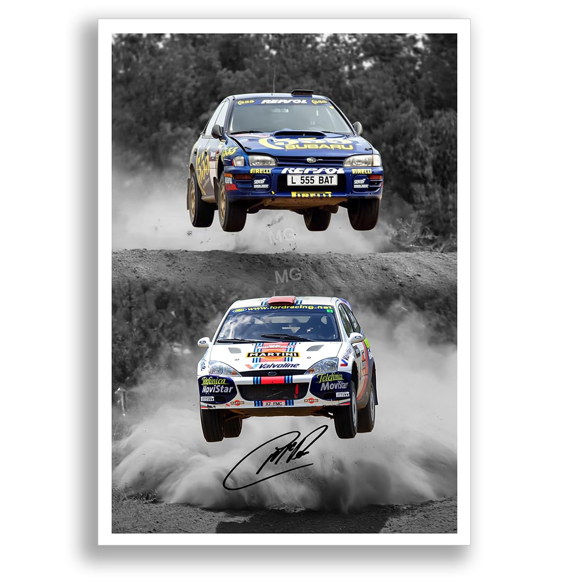 Colin Mcrae Signed Car Artwork Autograph A4 Poster Photo Framed Memorabilia Gift WRC Rally (McRae Both, A3 Poster Only) โ image 1