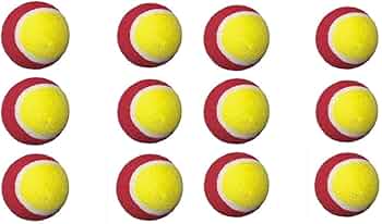 SPIRO Soft Cricket Solid, Light Weight, Tennis Balls Practice, Training for All Age Group, Recommended for Indoor/Outdoor Street & Beach Cricket (Pack of Twelve) (Color : Red & Yellow)